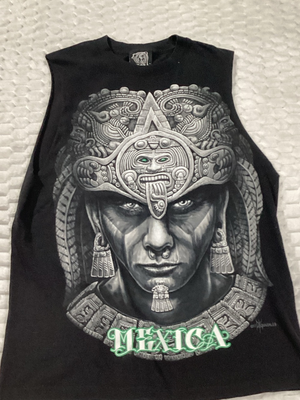 Men's Black Mexica Graphic Tank Top size large #31